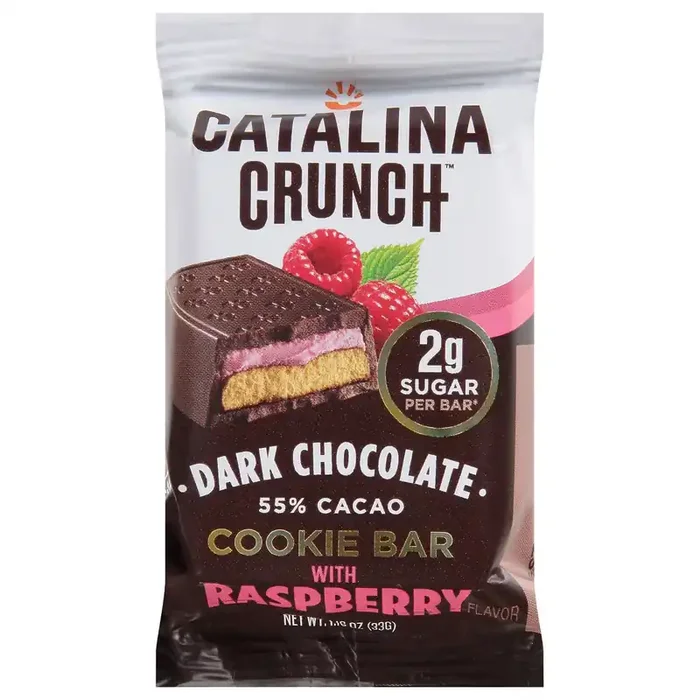 Catalina Crunch 55% Cacao Dark Chocolate with Raspberry Flavor Cookie Bar 1.16 oz