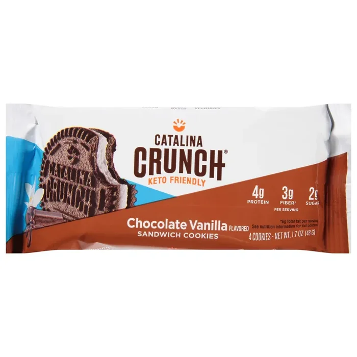 Catalina Crunch Keto Friendly Chocolate Vanilla Sandwich Cookies 4 ea