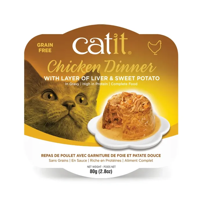 Catit Chicken Dinner Adult Cat Food with Liver and Sweet Potato in Gravy