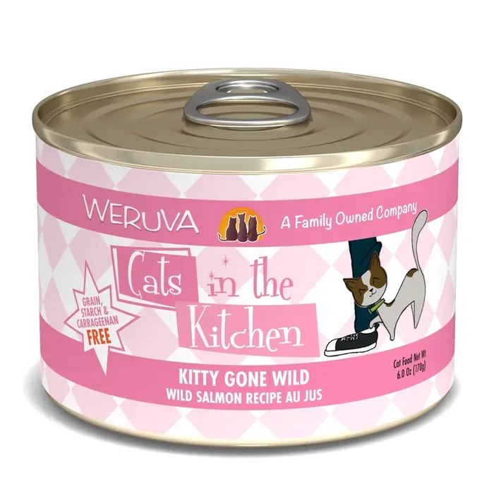 Cats in the Kitchen Originals Kitty Gone Wild Wild Salmon Recipe Au Jus Wet Cat Food, 6 oz.