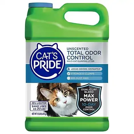 Cats Pride Cat Multi Clumping Litter Unscented Total Odor Control – 15 Lb