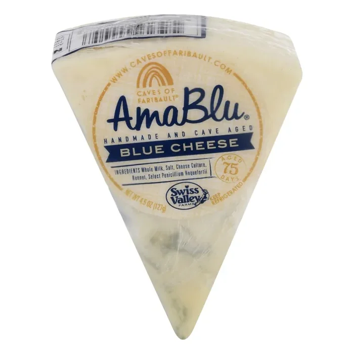 Caves of Faribault Amablu Pre-Cut Blue Cheese Wax Wedge