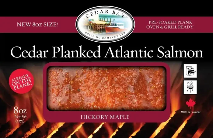 Cedar Bay Salmon Atlantic Cedar Plank Hickory Maple Box – 8 Oz