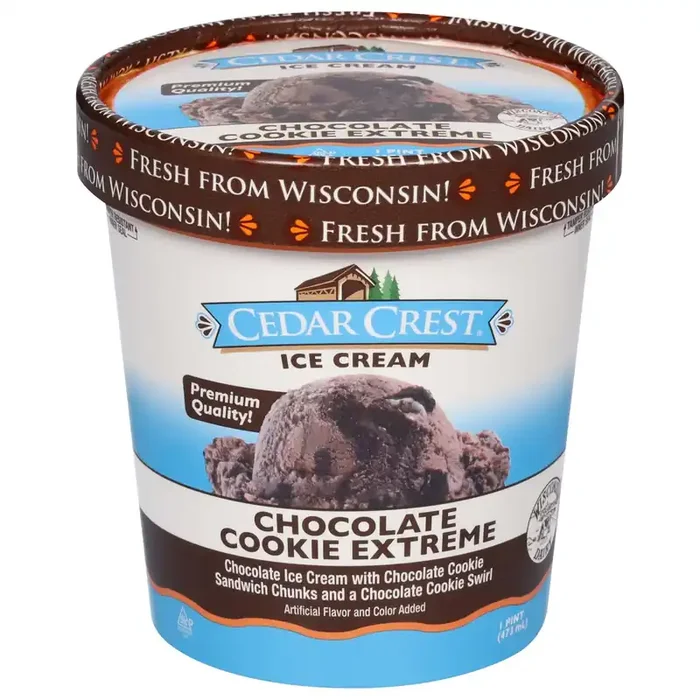 Cedar Crest Chocolate Cookie Extreme Ice Cream 1 pt