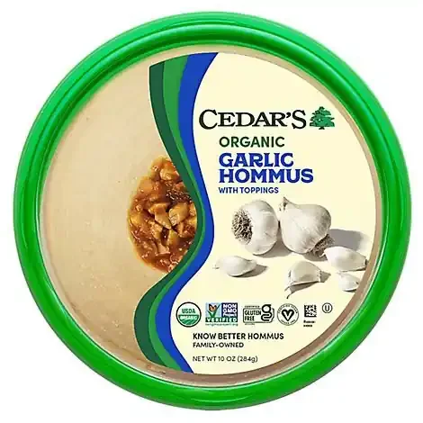 Cedars Hommus Organic Garlic Tub – 10 Oz