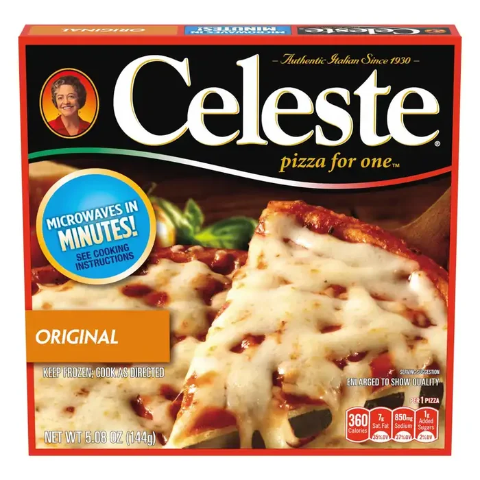 Celeste Original Cheese Pizza for One, Individual Microwavable Frozen Pizza, 5.08 oz.