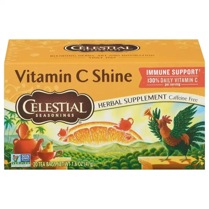 Celestial Seasonings Caffeine Free Vitamin C Shine Herbal Supplement 20 Tea Bags – 1.7 oz