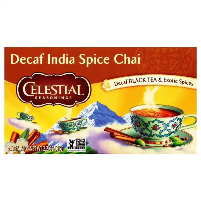 Celestial Seasonings Decaf India Spice Chai Tea Bags 20 ct Box