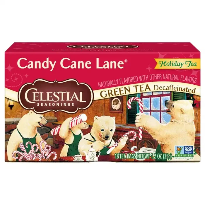 Celestial Seasonings Decaffeinated Holiday Tea Bag Candy Cane Lane Green Tea 18 ea