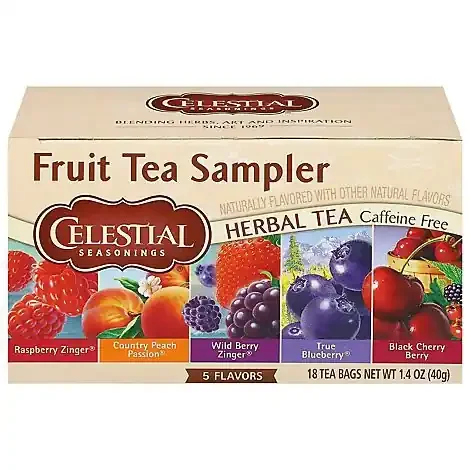 Celestial Seasonings Herbal Tea Bags Caffeine Free Fruit Tea Sampler 18 Count – 1.4 Oz