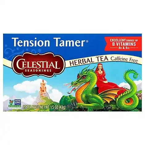 Celestial Seasonings Herbal Tea Bags Caffeine Free Tension Tamer 20 Count – 1.5 Oz