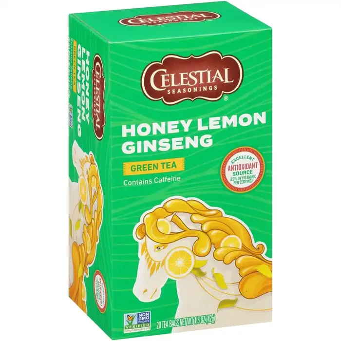 Celestial Seasonings Honey Lemon Ginseng Green Tea Bags, 20 Ct, 1.5 Oz