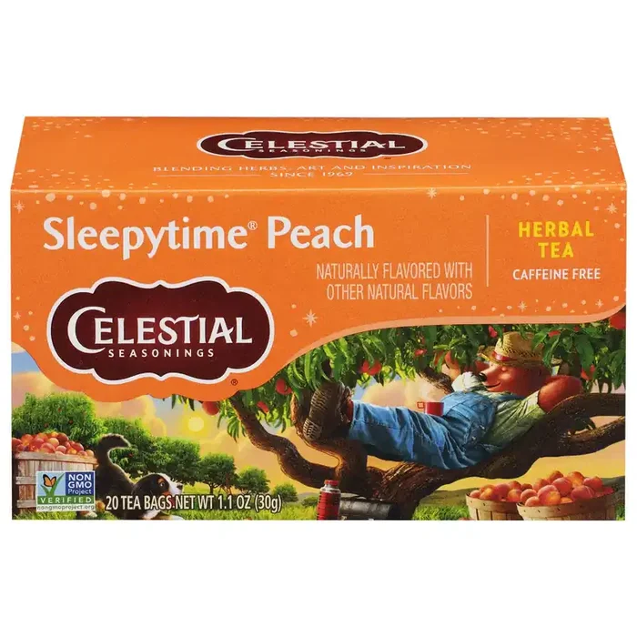Celestial Seasonings Sleepytime Caffeine Free Peach Herbal Tea 20 Tea Bags