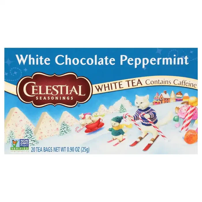 Celestial Seasonings White Chocolate Peppermint White Tea Bags 20 ct Box