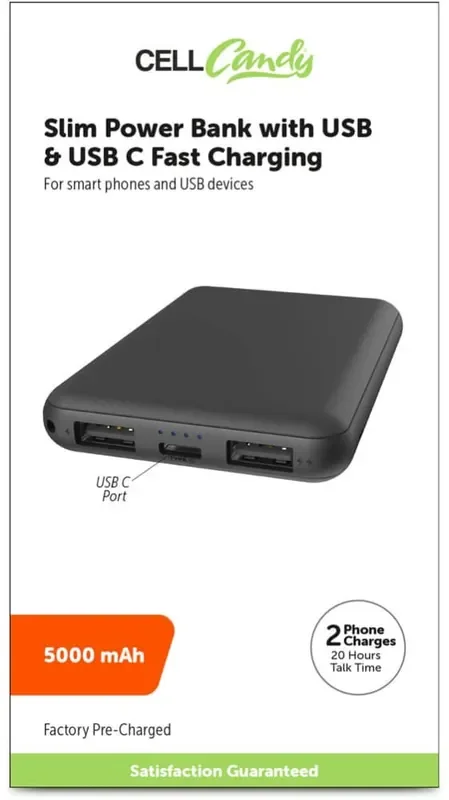 Cellcandy Ccy-5000Mah Power Bank – Wh/Gy