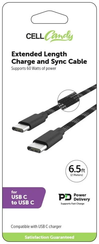 Cellcandy Extended Length Charge And Sync Cable – Black