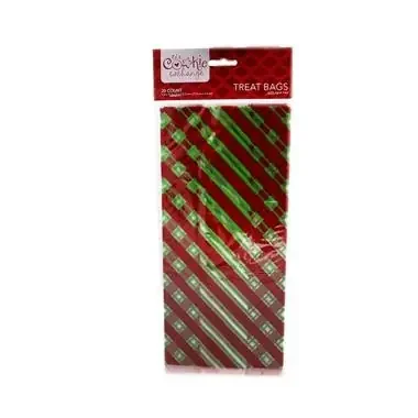 Cellophane Treat Bags, Red And Green