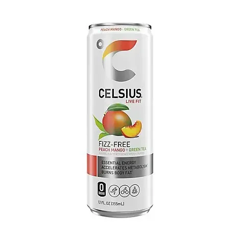 Celsius Calorie Reducing Drink Green Tea Peach Mango – 12 Oz