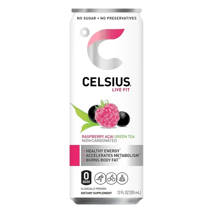 Celsius Originals Green Tea Raspberry Acai, Single Can – 12 oz