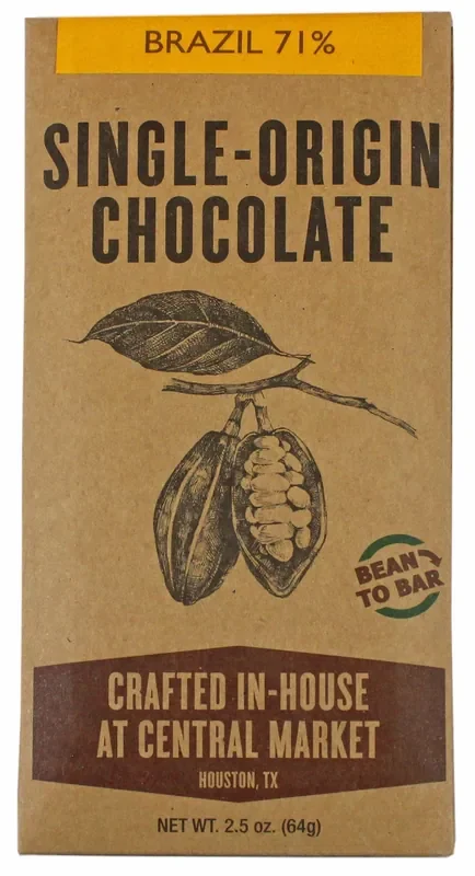Central Market Bean To Bar Brazil 71% Single-Origin Chocolate