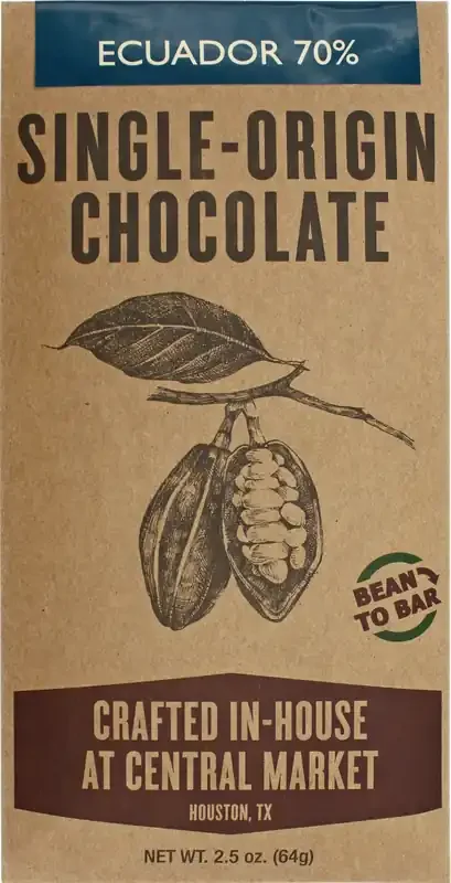 Central Market Bean To Bar Ecuador 70% Single-Origin Chocolate