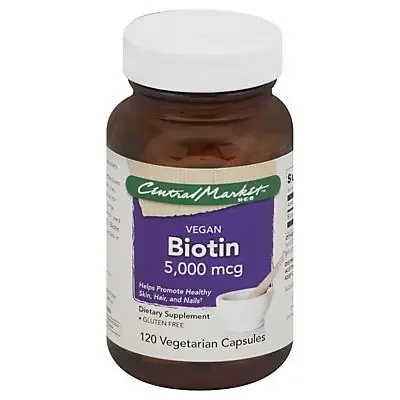 Central Market Biotin 5000 mcg Vegetarian Capsules