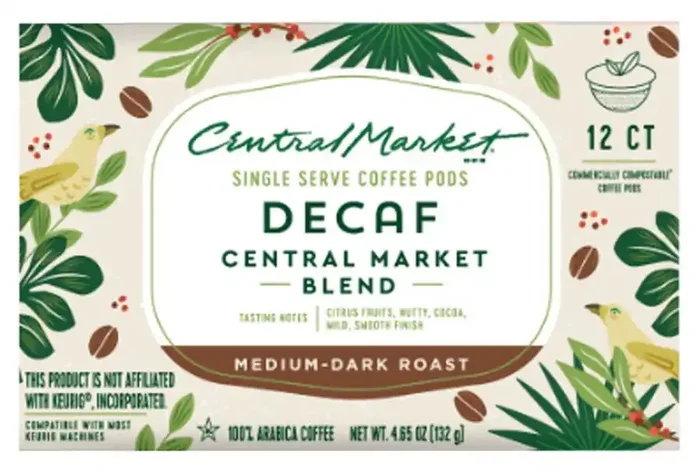 Central Market Blend Decaf Medium Roast Single Serve Coffee Cups