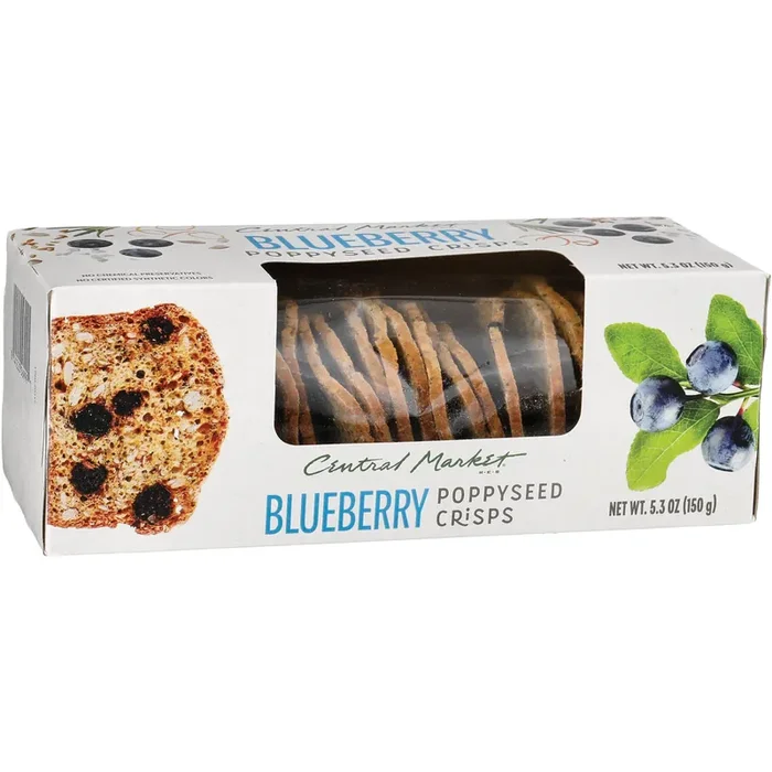 Central Market Blueberry Poppyseed Crisps – 5.3 oz