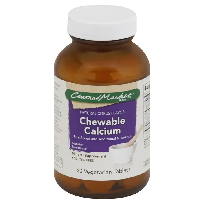 Central Market Chewable Calcium Vegetarian Tablets Natural Citrus Flavor