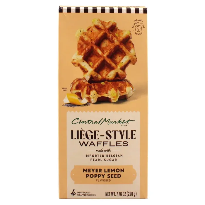 Central Market Frozen Liège-Style Waffles – Meyer Lemon Poppy Seed