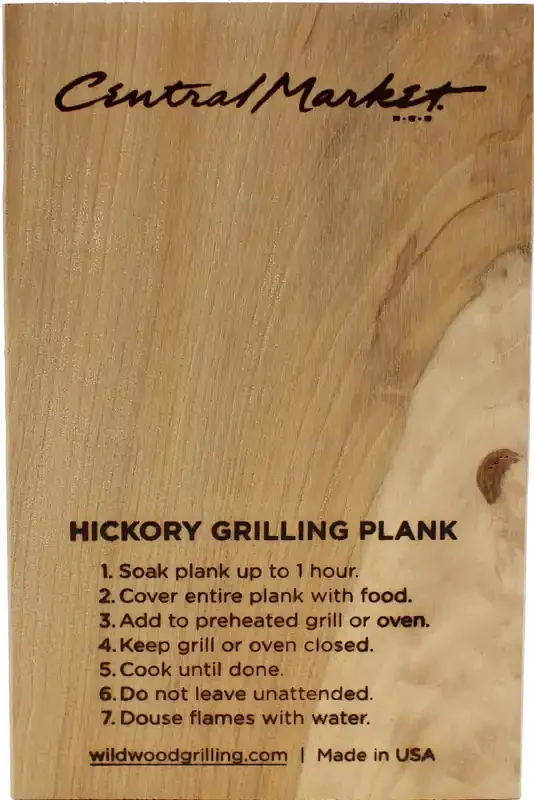 Central Market Hickory Grilling Plank 5X8