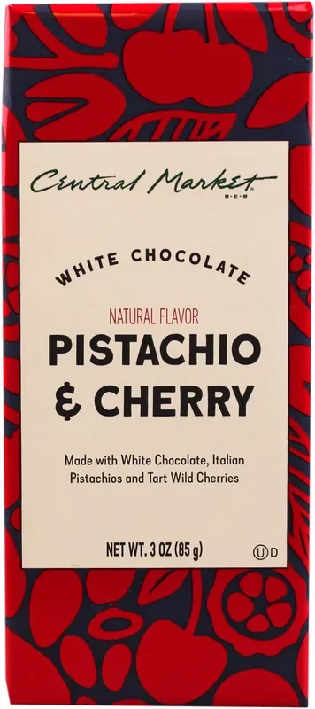 Central Market Italian Pistachio & Tart Wild Cherry White Chocolate Bar