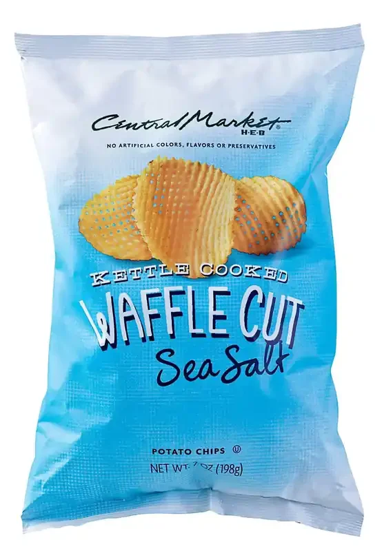 Central Market Kettle Cooked Waffle Cut Sea Salt Potato Chips – 7 oz