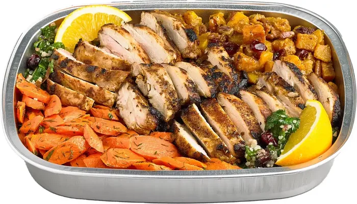 Central Market Orange Harissa Chicken, Lemon Tabbouleh One Pan Meal