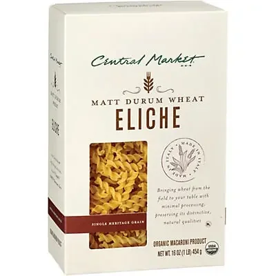 Central Market OrganicSingle Heritage GrainMatt Durum WheatEliche Pasta