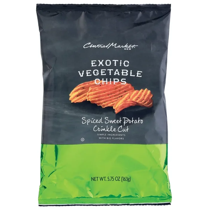 Central Market Spiced Sweet Potato Crinkle Cut Exotic Vegetable Chips