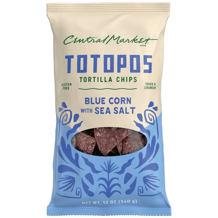 Central Market Totopos Tortilla Chips – Blue Corn with Sea Salt