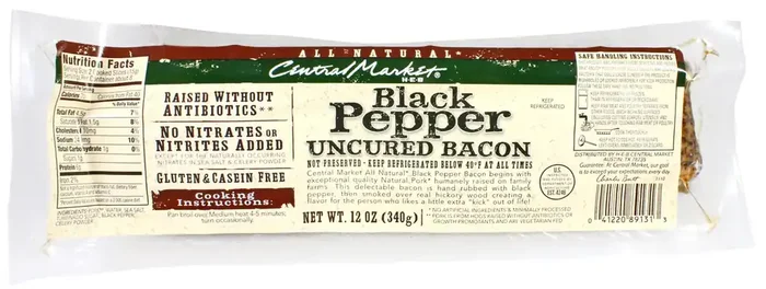 Central Market Uncured Black Pepper Bacon