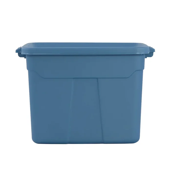 Centrex Rugged Tote Medium 18 -Gallons ( 72 -Quarts ) Metallic blue Heavy Duty Stackable Tote with Standard Snap Lid