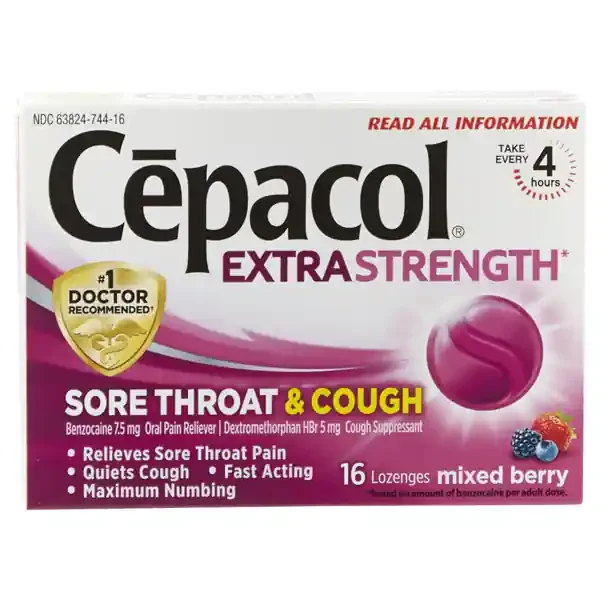 Cepacol Sore Throat + Coating Relief, Maximum Numbing, Lozenges, Mixed Berry