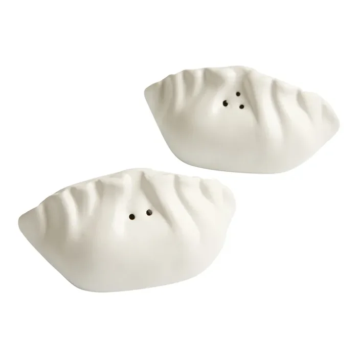 Ceramic Dumpling Figural Salt and Pepper Shaker Set