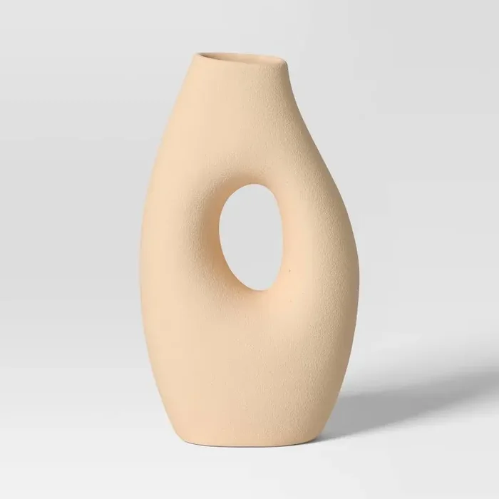 Ceramic Organic Modern Ring Vase – Threshold™ Hand Wash, Tabletop Decor, Watertight Novelty Vase