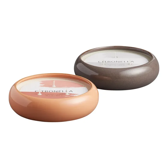 Ceramic Reactive Glaze 3 Wick Citronella Candle