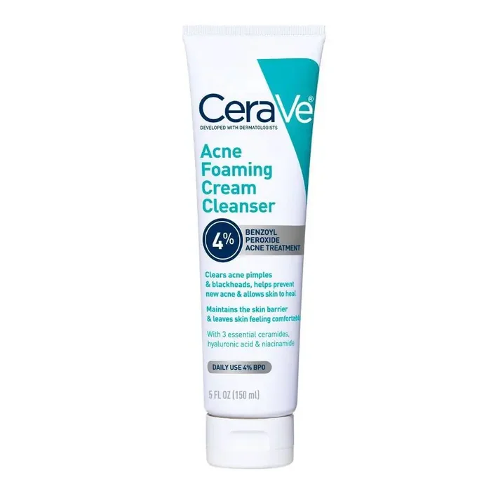 CeraVe Acne Foaming Cream Face Cleanser, Acne Treatment Face Wash – Fragrance-Free – 5oz