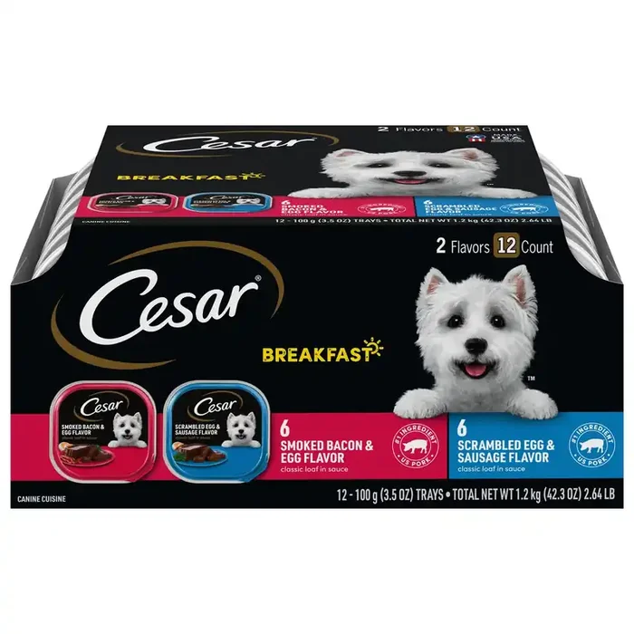 Cesar Breakfast Canine Cuisine Tray 12 – 3.5 oz ea