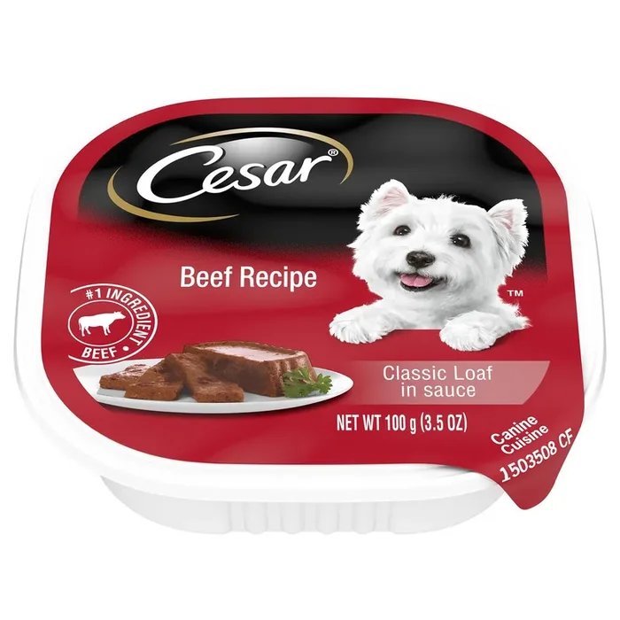 Cesar Canine Cuisine Beef Pate in Meaty Juices Wet Dog Food