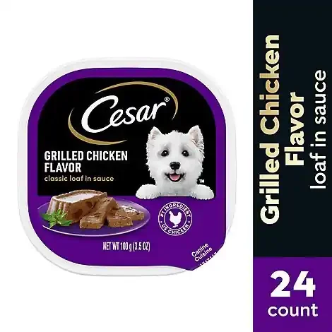 Cesar Classic Loaf In Sauce Grilled Chicken Flavor Soft Wet Dog Food – 3.5 Oz