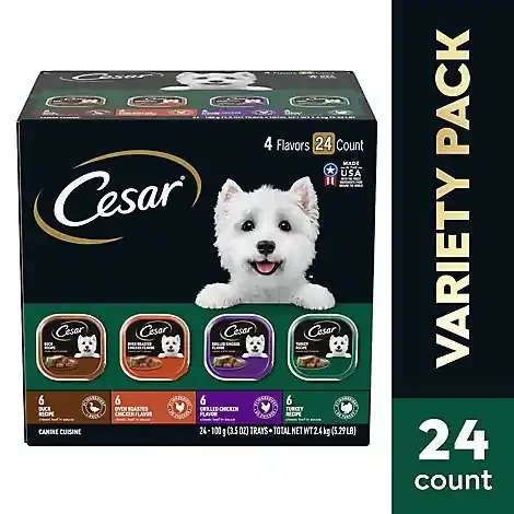 Cesar Classic Loaf In Sauce Poultry Soft Wet Dog Food Variety Pack 24 Count – 3.5 Oz
