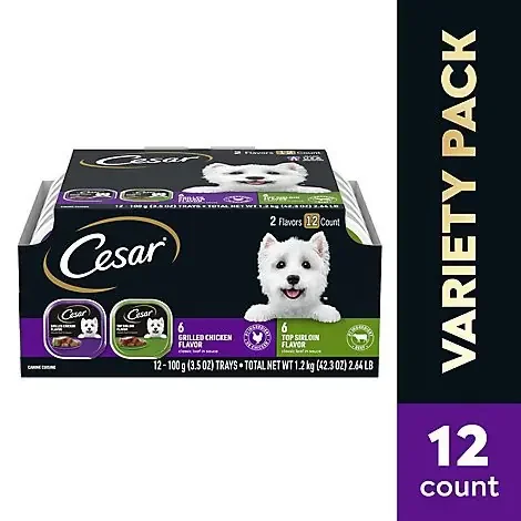 Cesar Classic Loaf In Sauce Top Sirloin & Grilled Chicken Adult Wet Dog Food Vp 12 Count – 3.5 Oz