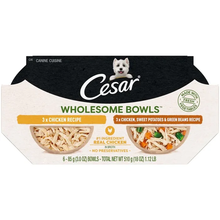 Cesar Wholesome Bowls Canine Cuisine Dog Food 6 – 85 g Bowls